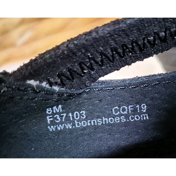 BORN Shoes Womens 8 Nanna Ankle Booties Black Leather Distressed Perforated - Picture 9 of 9